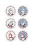 Hermia NEW018 Juego de Cuencos para Aperitivos de Cerámica 10 x 10 x 1 cm (6 piezas) Blanco, Rojo y Gris